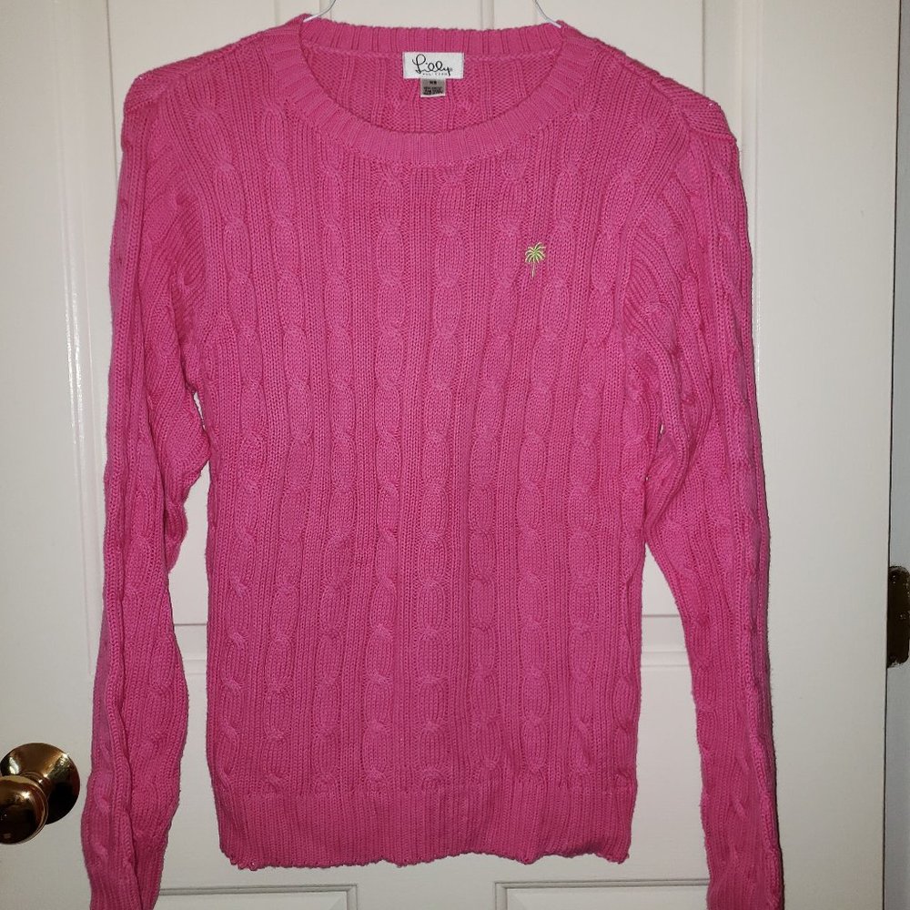 Lilly Pulitzer Pink Cableknit Sweater - Size XS